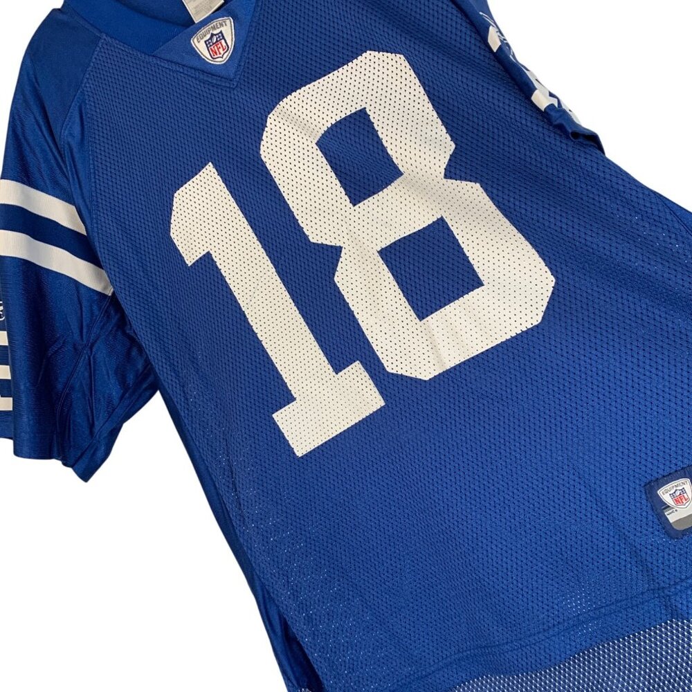 Reebok NFL Peyton Manning 18 Blue Jersey Mens Size Large Indianapolis Colts